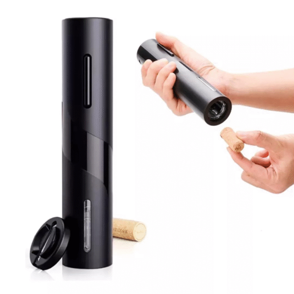 Abridor De Vinho Elétrico a Pilhas Premium Preto - Imagem 2