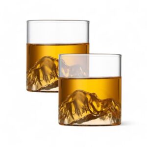 Kit 2 Copos de Vidro Borossilicato Montanha para Whisky - 300ml