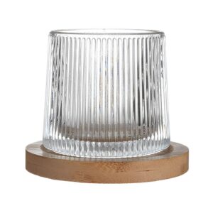 Copo Rotativo para Whisky 200ml com Base de Madeira