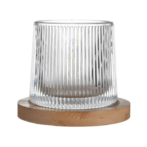 Copo Rotativo para Whisky 200ml com Base de Madeira