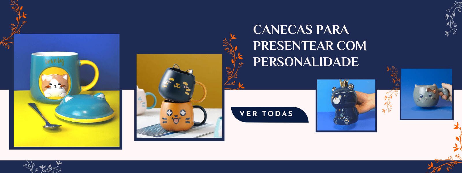 Banner da nova coleção de canecas personalizadas com bichinhos para presentear no Dia dos Namorados